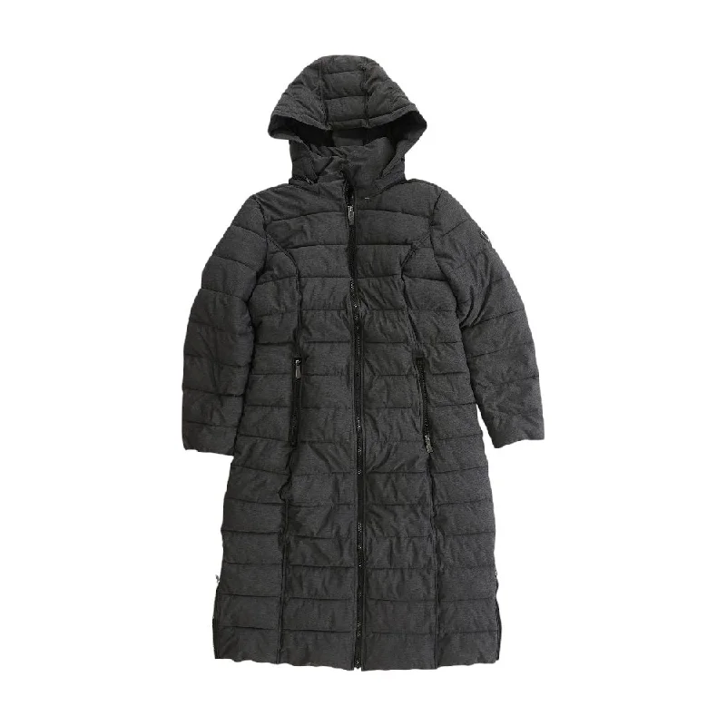Charcoal Solid Puffer Coat