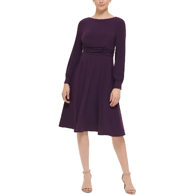 Jessica Howard Womens Ruched Waist Knee-Length Wear to Work Dress