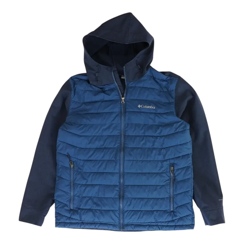Blue Solid Puffer Coat
