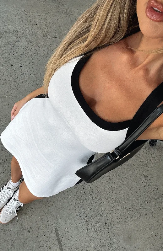 I've Got Dreams Halter Mini Dress White