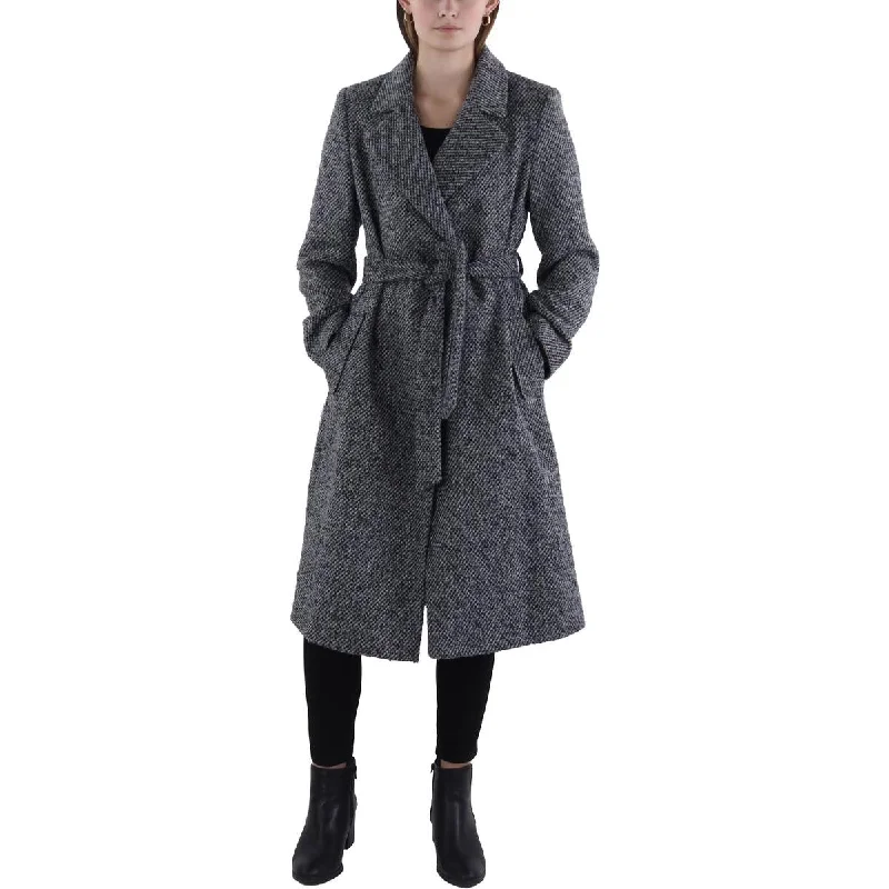 Sam Edelman Womens Wool Blend Long Wrap Coat