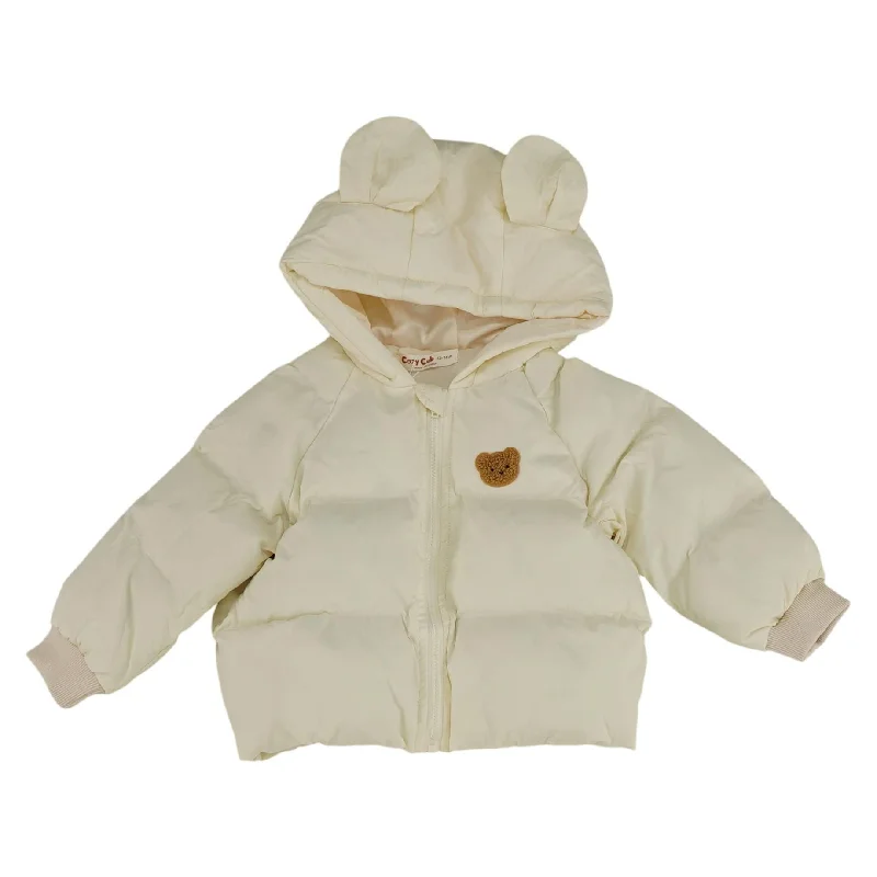 Ivory Solid Puffer Coat