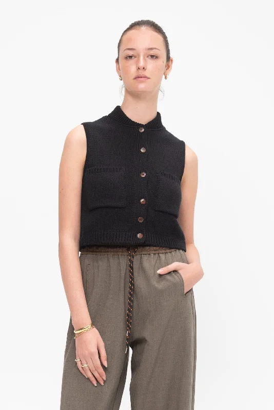 Cotton Waistcoat, Black