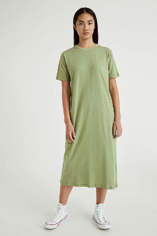 Eco-Friendly Short Sleeve Round Neck Dress from Organic Cotton