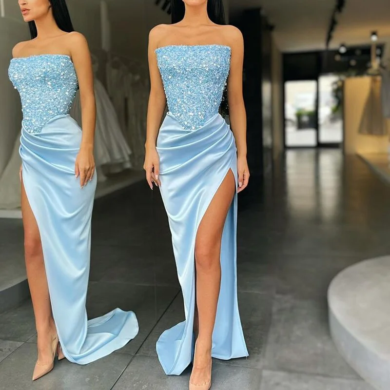 Elegant Patchwork Satin Dress