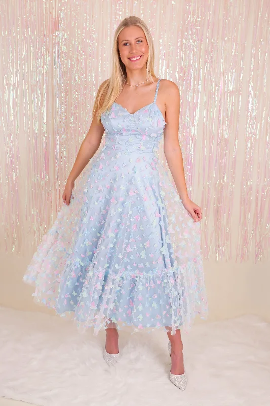 Unconditional Love Midi Dress-Blue