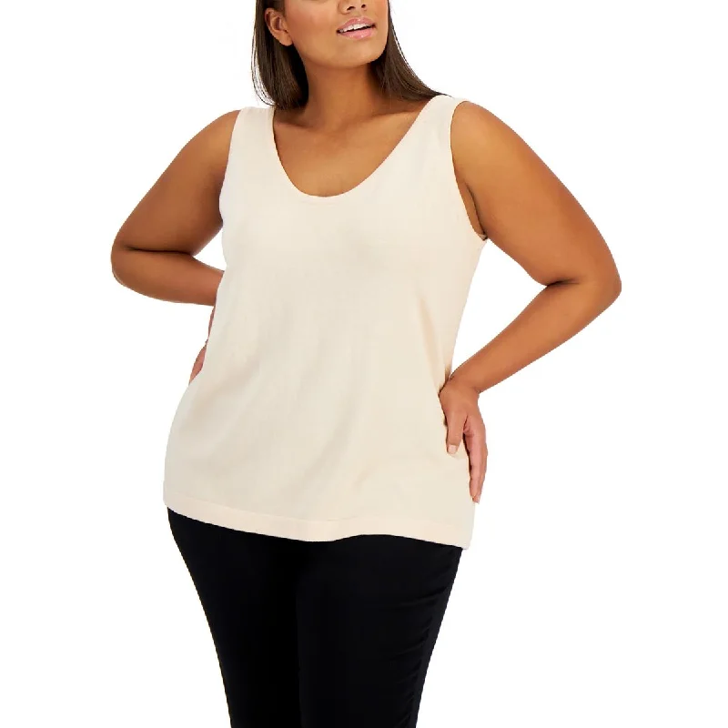 Anne Klein Womens Plus Sweater Sleeveless Tank Top