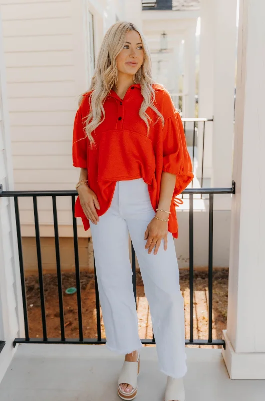 Bella Oversized Tie Sleeves Top