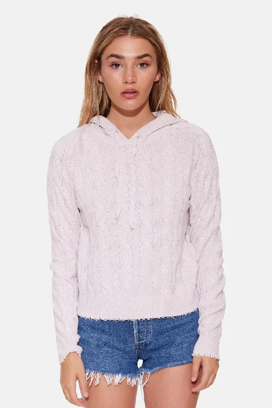 Clay Cable Hoodie Grey Lilac