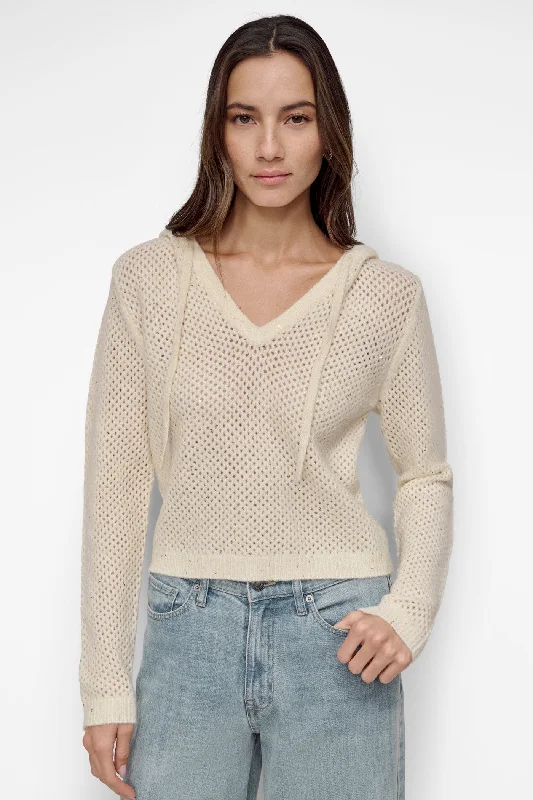 SEQUIN AND LUREX MESH STITCH HOODIE