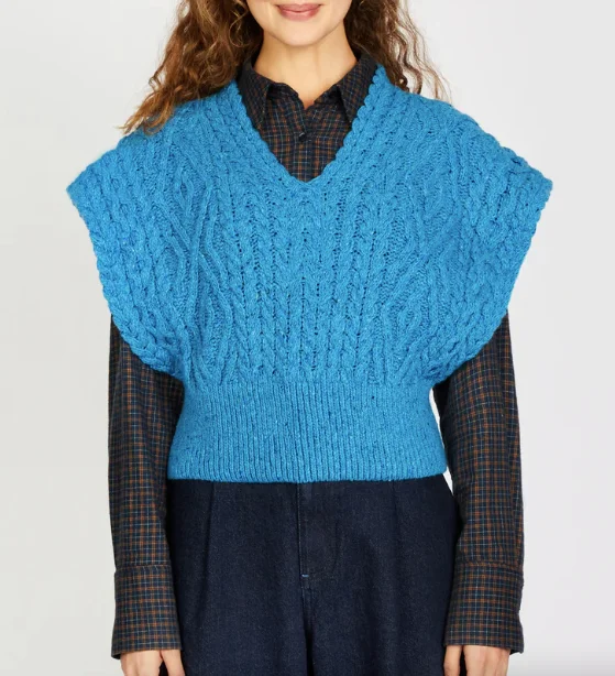 Irish - Farmleigh Diamond Vest - Forget-Me-Not Blue