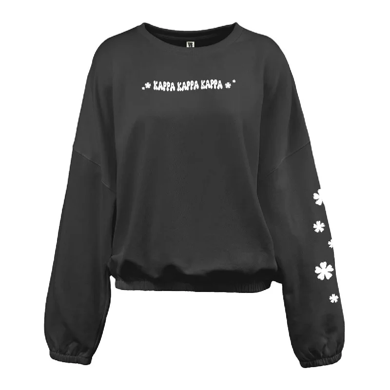Sorority Bubble Crewneck, Printed Flower Design - P-8334 - CAD