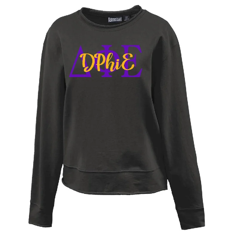 Sorority Roll Edge Crewneck, Printed Multicolor Nickname - P-8331 - CAD