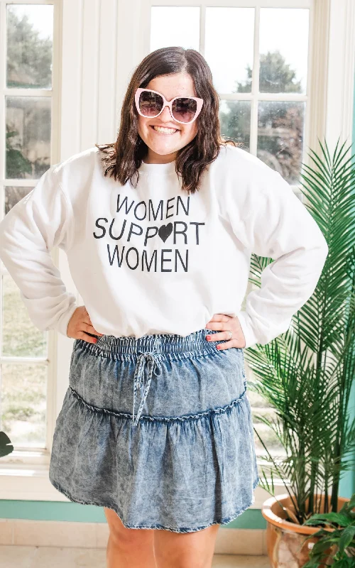Women Support Women Sweatshirt - White*