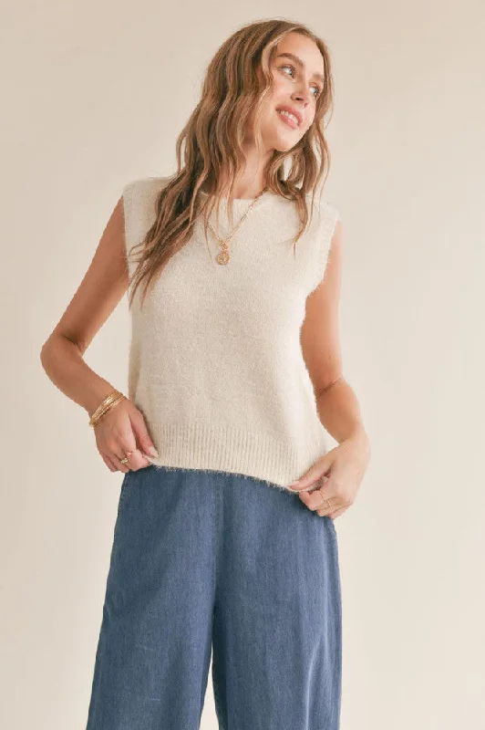 Sadie & Sage Lane Sweater Tank in Cream