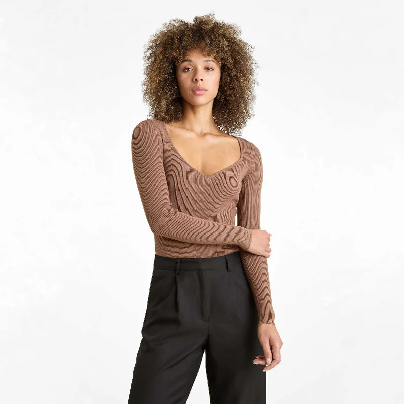 Sweetheart Sweater Bodysuit | Chocolate