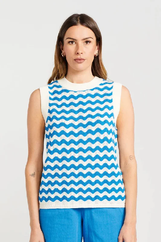 Thing Thing - Squiggle Vest, Unbleached Marine