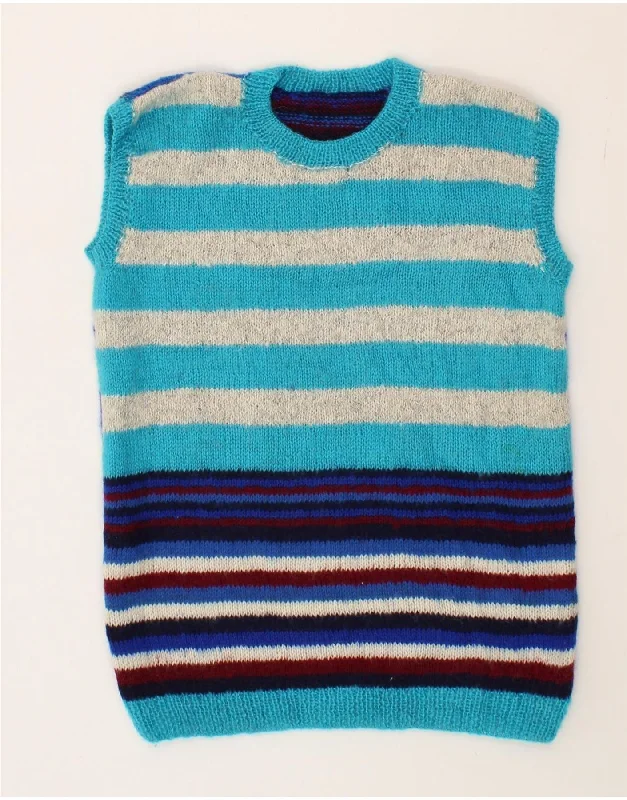 VINTAGE Womens Vest Tank Top UK 14 Medium Multicoloured Striped