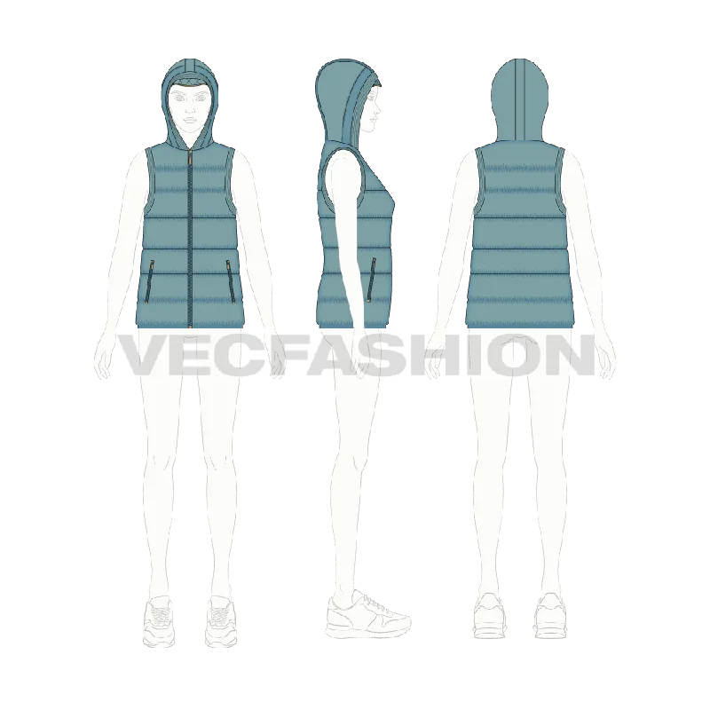Women's Duck Egg Blue Puffer Vest