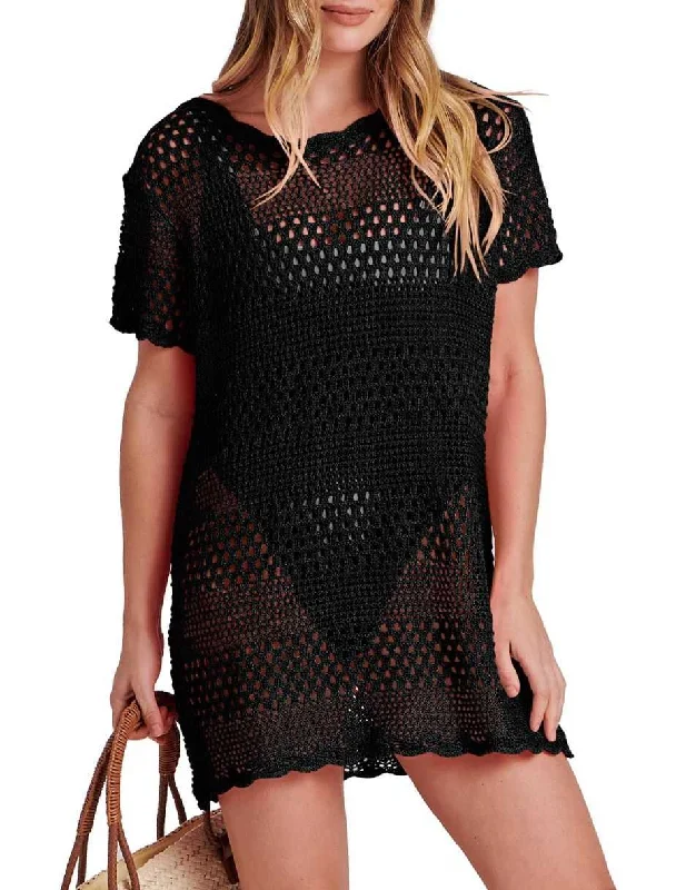 ANRABESS Women Swimsuit Crochet Swim Cover Up Summer Bathing Suit Swimwear Beach Dress