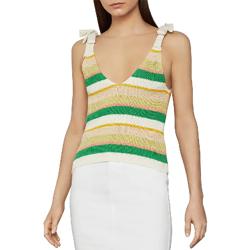BCBGMAXAZRIA Womens Knit Striped Tank Top Sweater