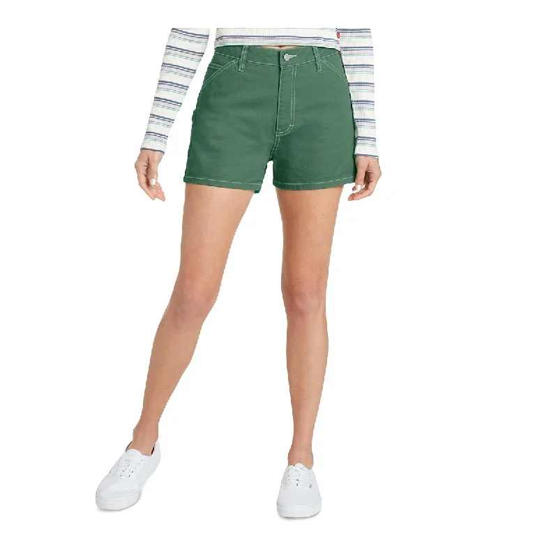 Dickies Womens Juniors Twill High Rise Denim Shorts