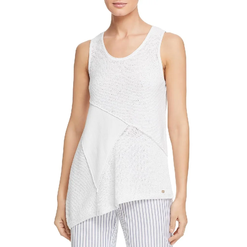 Donna Karan Womens Cotton Sleeveless Tank Top Sweater