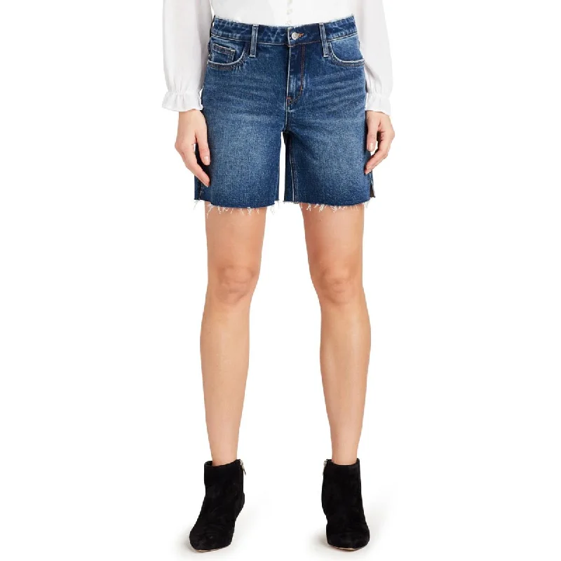 Sam Edelman Womens The Derby Raw Hem Medium Wash Bermuda Shorts