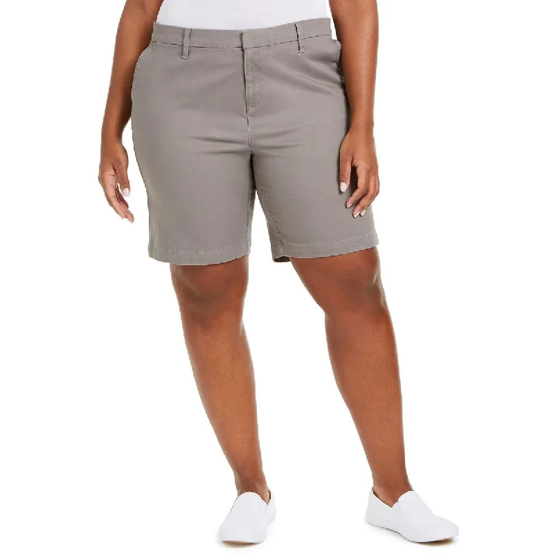 Tommy Hilfiger Womens Plus Knit Midi Casual Shorts
