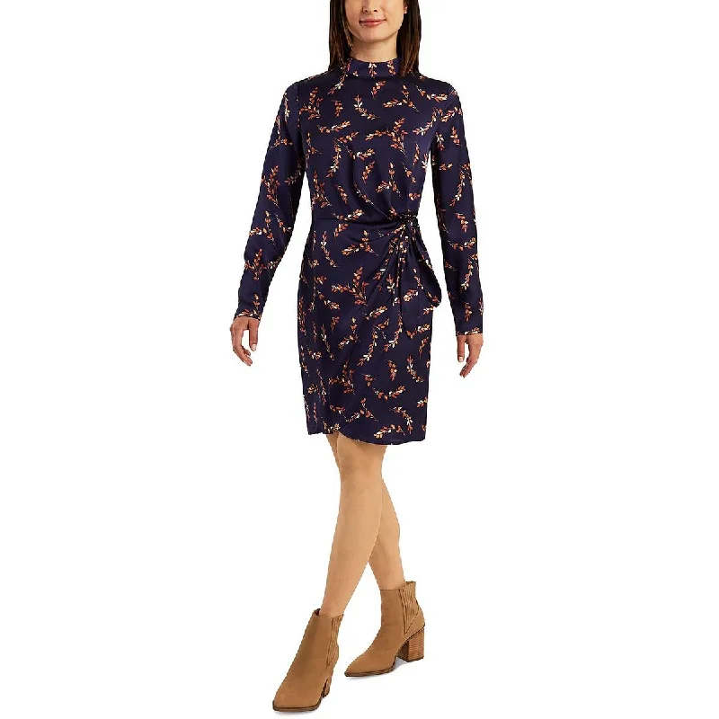 BCX Womens Juniors Floral Ruched Sheath Dress