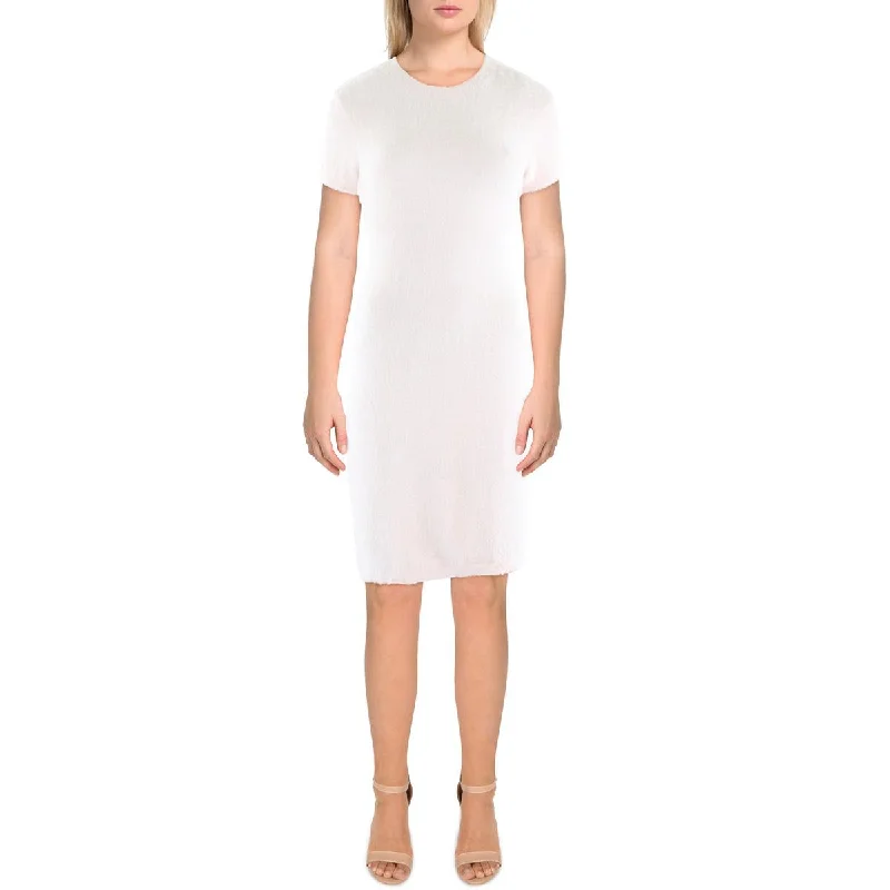 Bebe Womens Crew Neck Short Sheath Dress