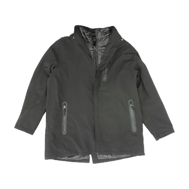 Black Solid Puffer Coat
