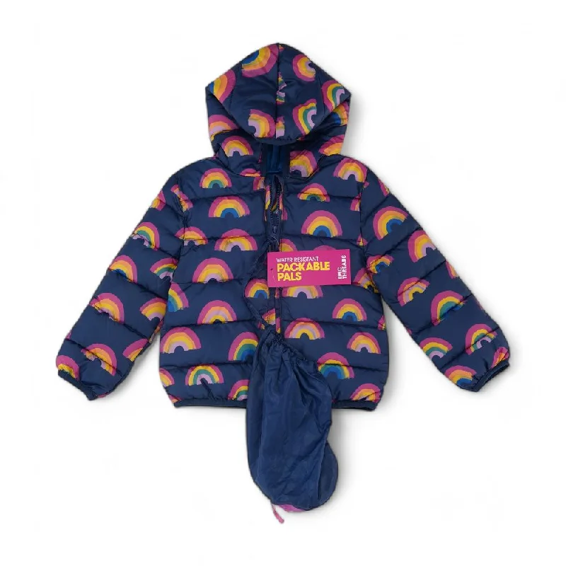 Navy Graphic Puffer Coat