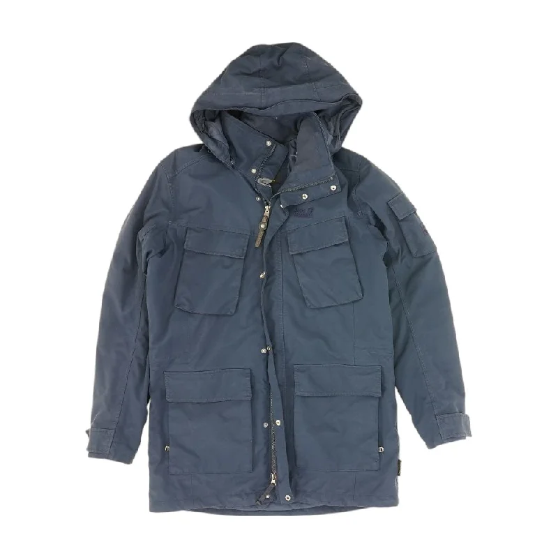 Navy Solid Puffer Coat