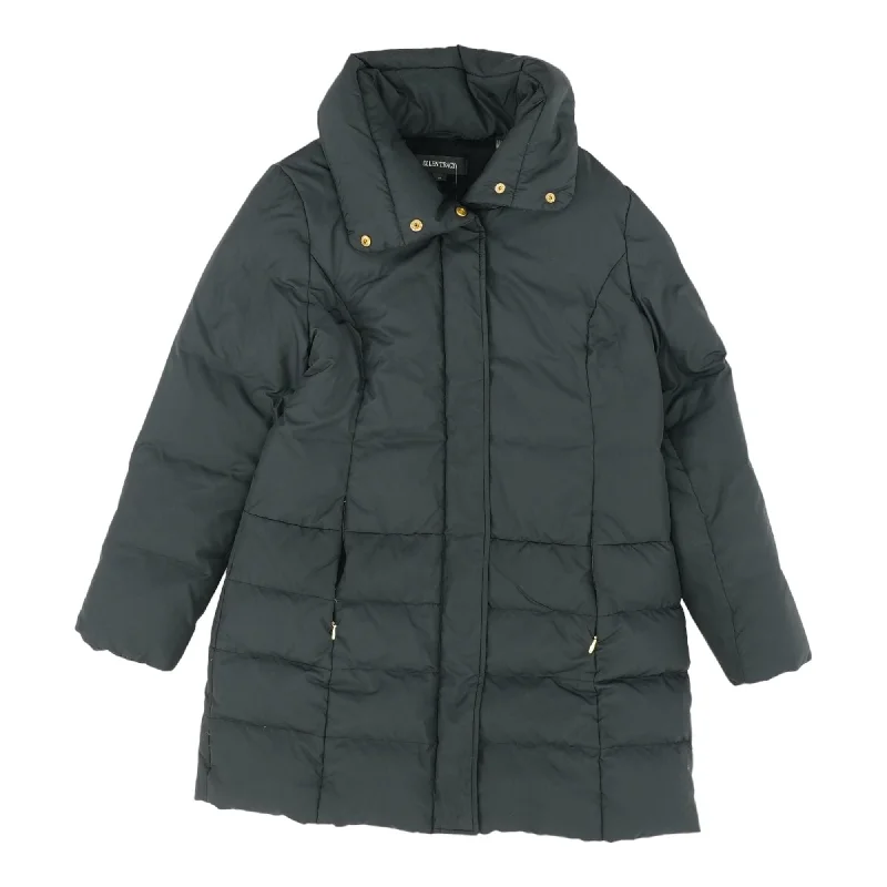 Black Solid Puffer Coat