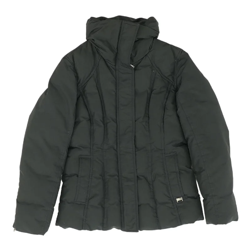 Black Solid Puffer Coat