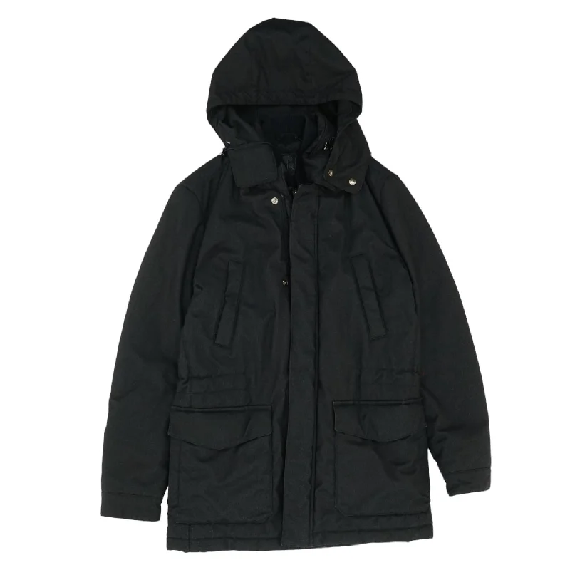Charcoal Solid Puffer Coat