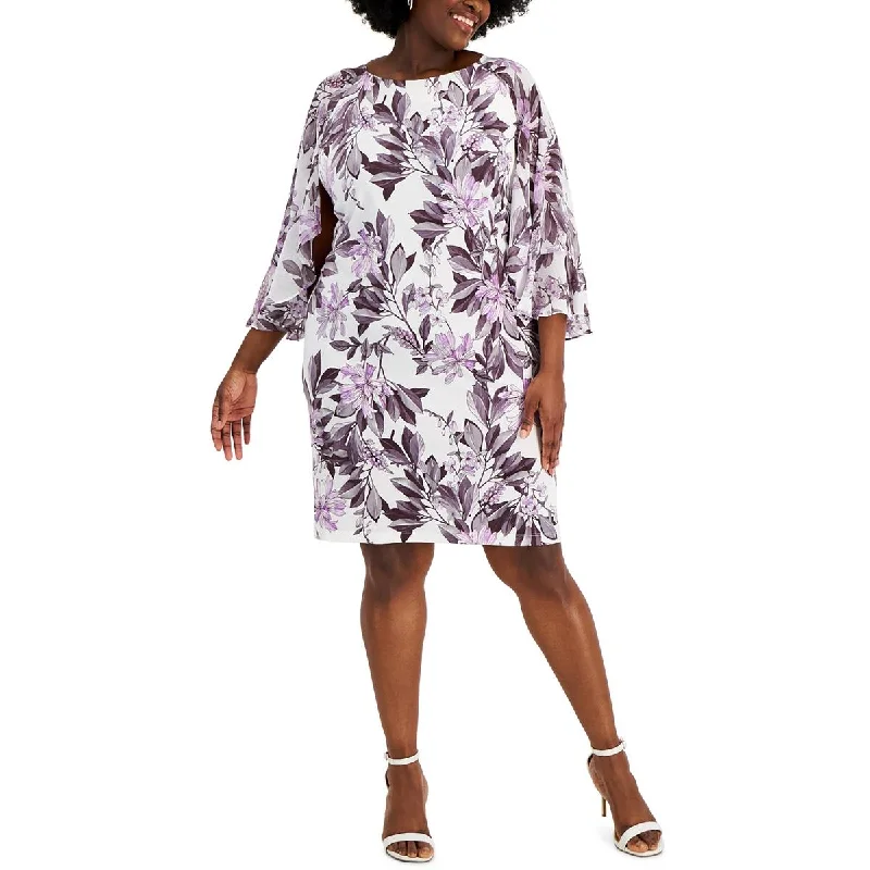 Connected Apparel Womens Plus Semi-Formal Knee-Length Sheath Dress