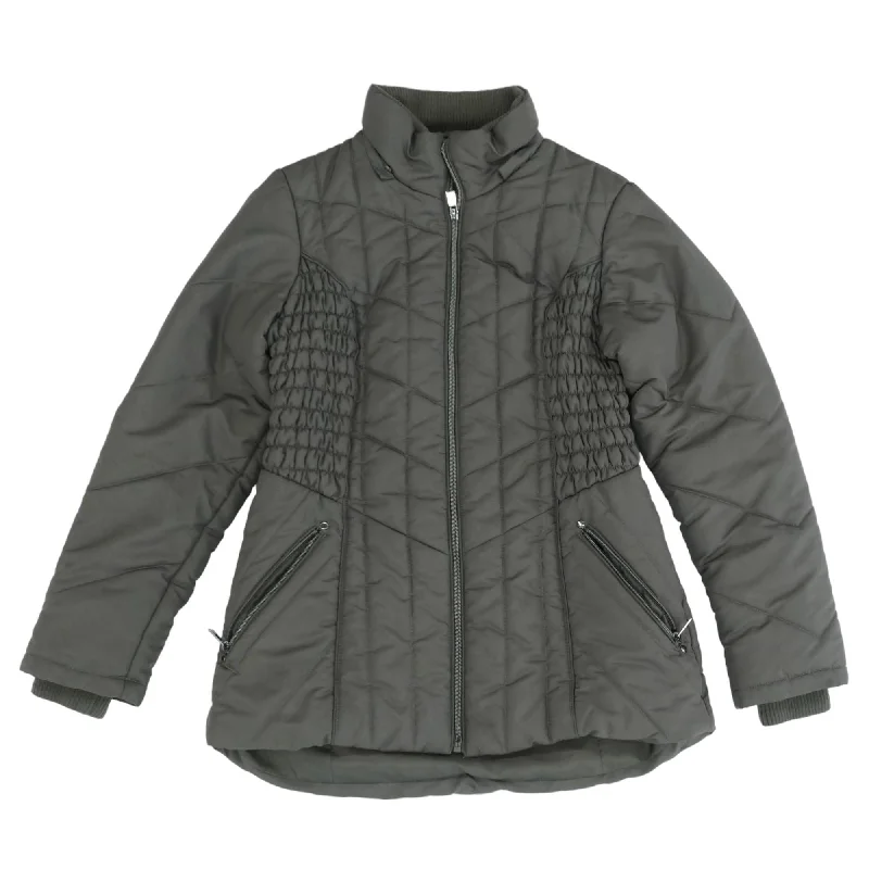 Olive Solid Puffer Coat