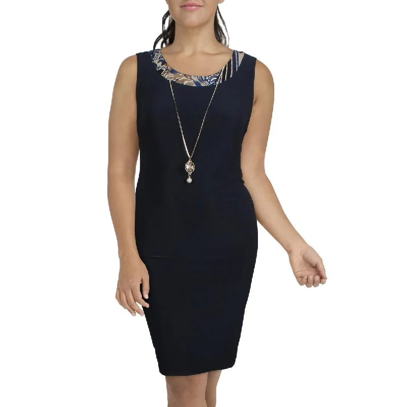 R&M Richards Womens Knit Sleeveless Sheath Dress