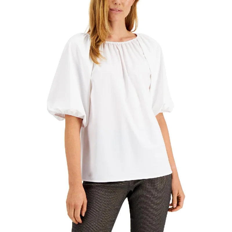 Alfani Womens Relaxed Fit Puff Sleeves Blouse