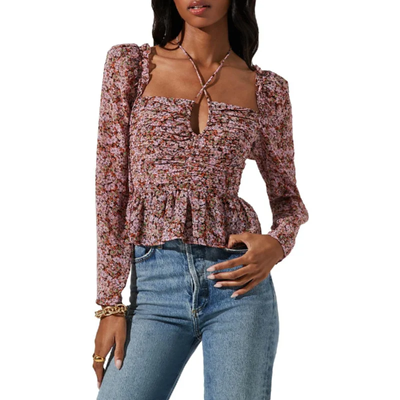 ASTR the Label Womens Peplum Blouse