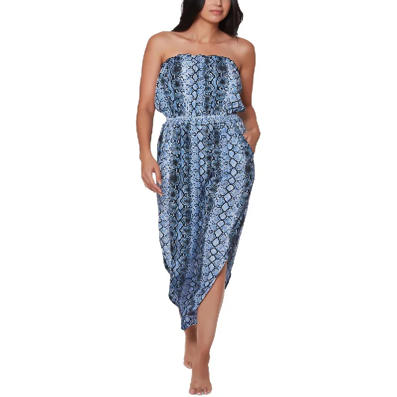 Bar III Womens Summer Animal Print Cover-Up