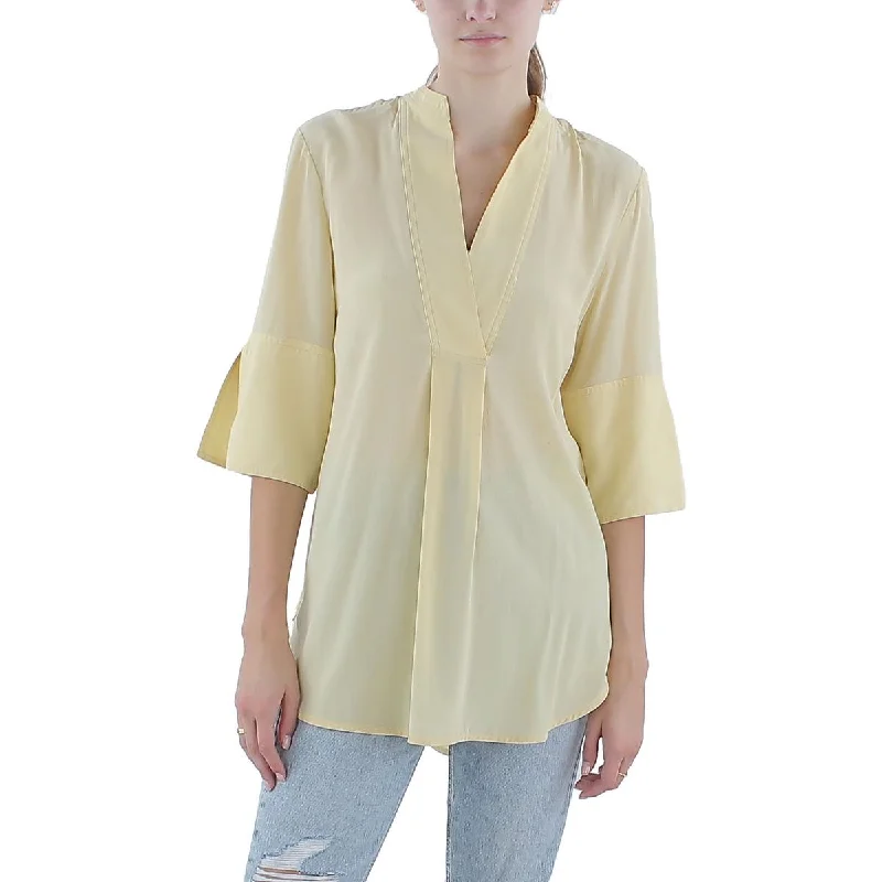 By Malene Birger Womens Silk Split Neckline Blouse