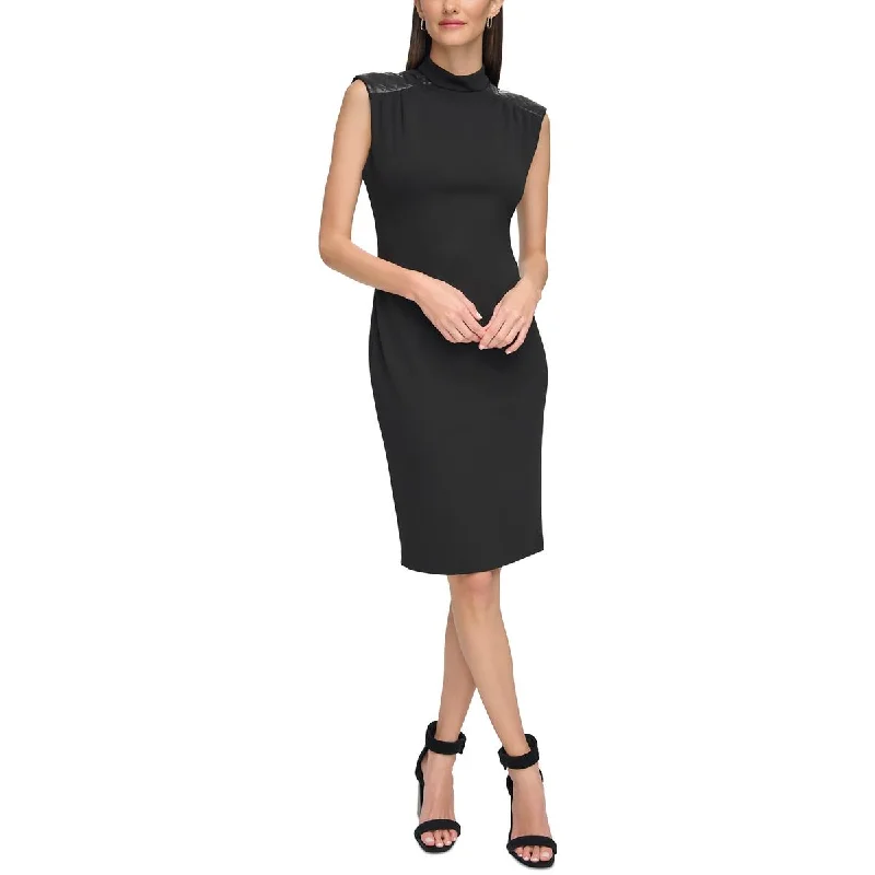 Calvin Klein Womens Mixed Media  Sheath Dress