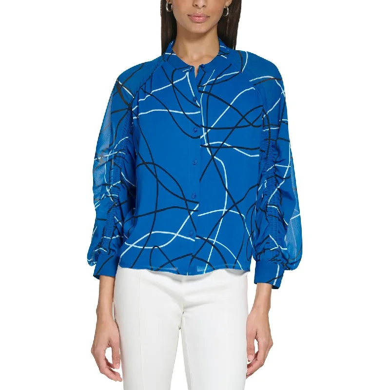 Calvin Klein Womens Printed Blouse