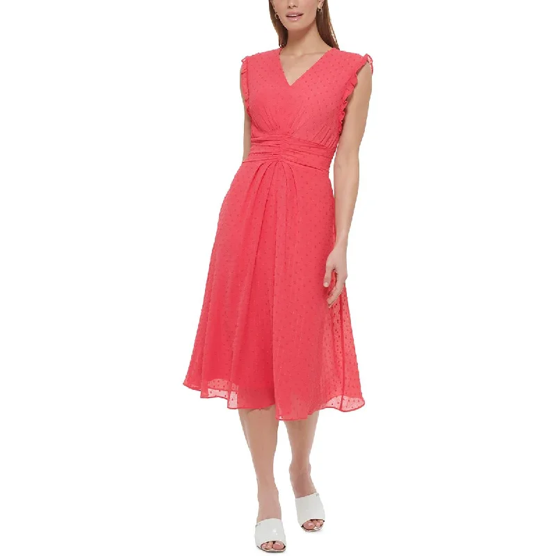 DKNY Womens Metallic Solid Sheath Dress