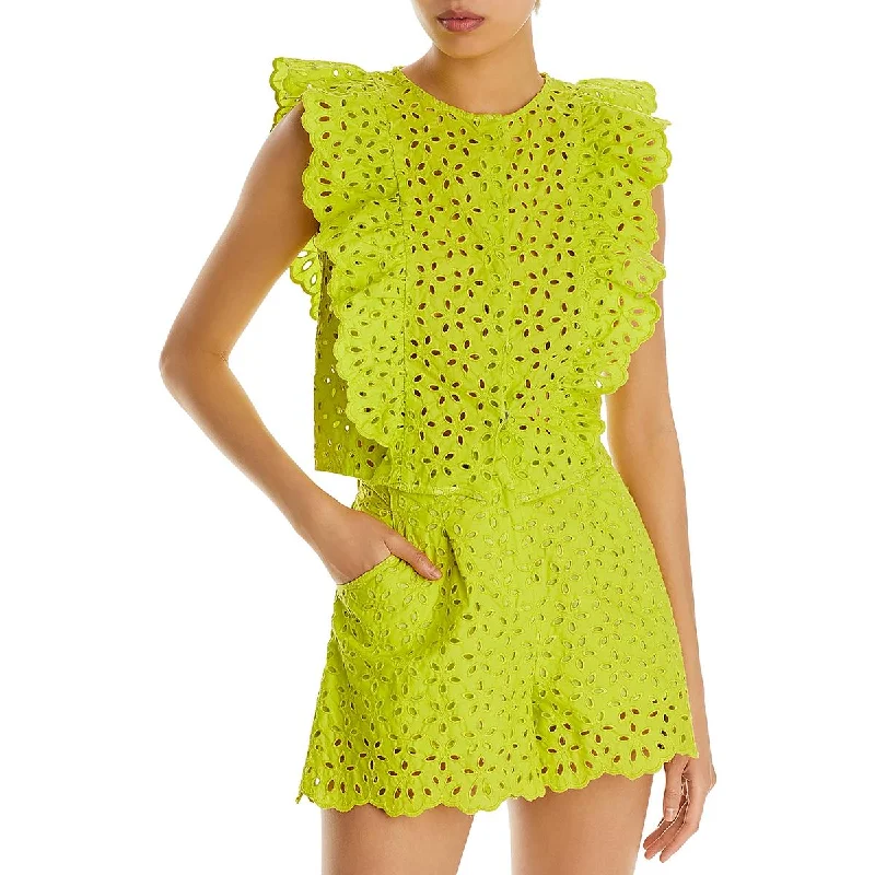 Essentiel Antwerp Womens Eyelet Embroidery Blouse