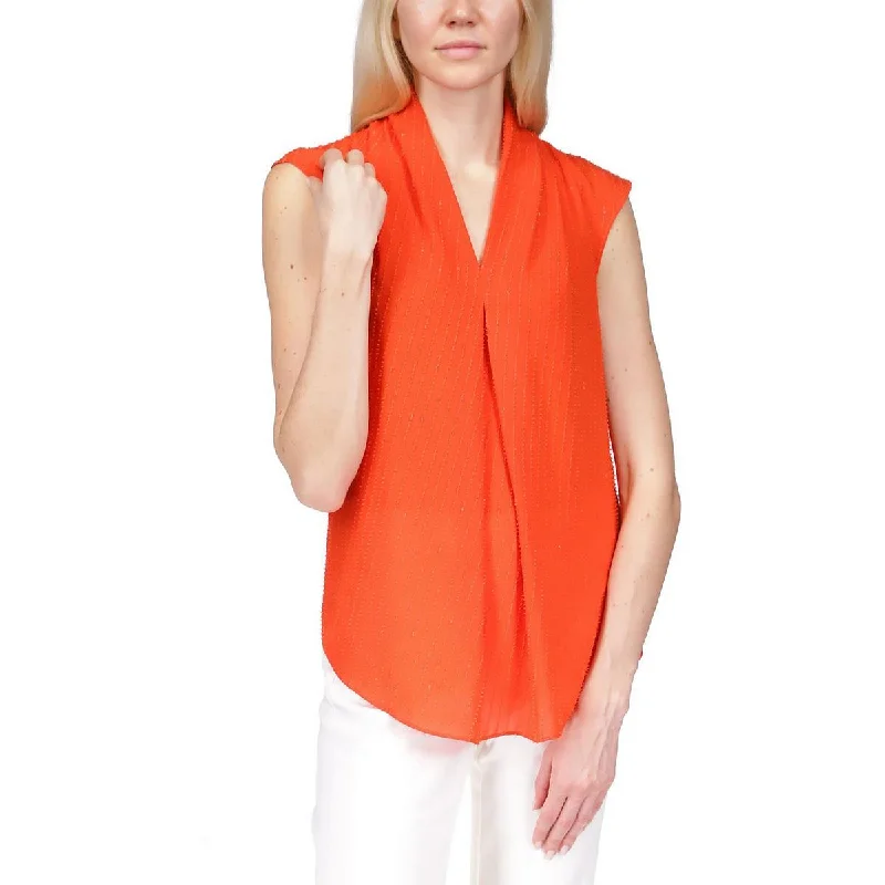 MICHAEL Michael Kors Womens Pinstripe Crepe Blouse