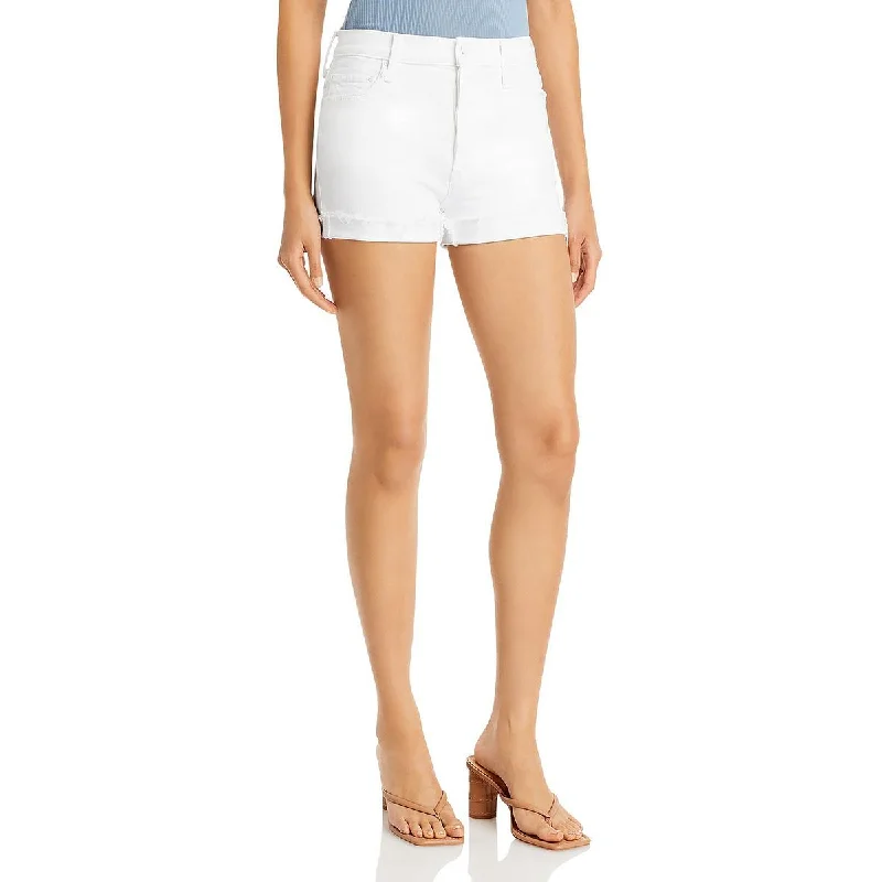 MOTHER Superior Womens Denim Frayed Cutoff Shorts